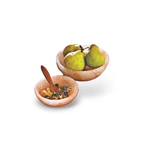 High-quality Himalayan Pink Salt Plates and Bowls from Himalayan Salt Range, Pakistan, for cooking and serving.